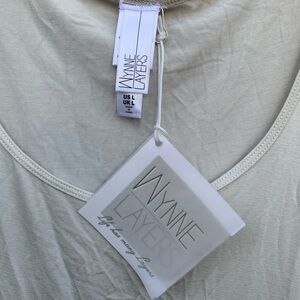 Women's Cream Tank Top Interesting Crinkly Fabric